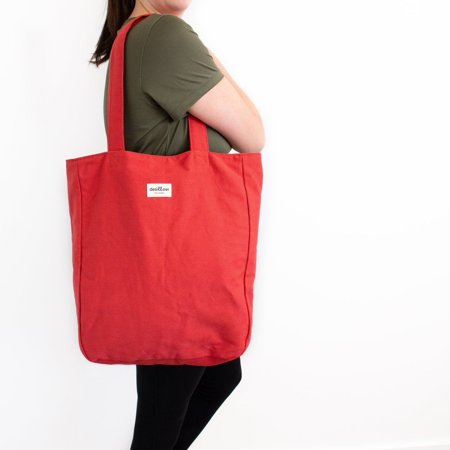 Tote bag rouge en tissu du quotidien